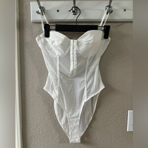 NWT White Mesh Bodysuit